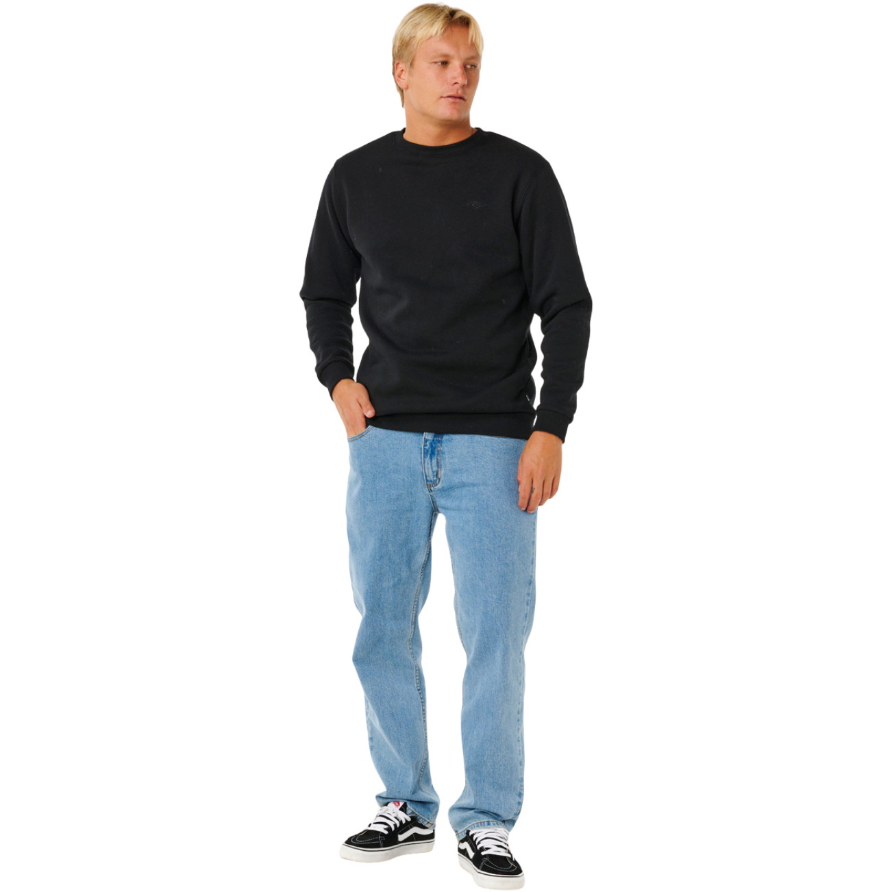 2026 Rip Curl Hombres Surf Clásico Crew Sudadera 0APMFL - Black